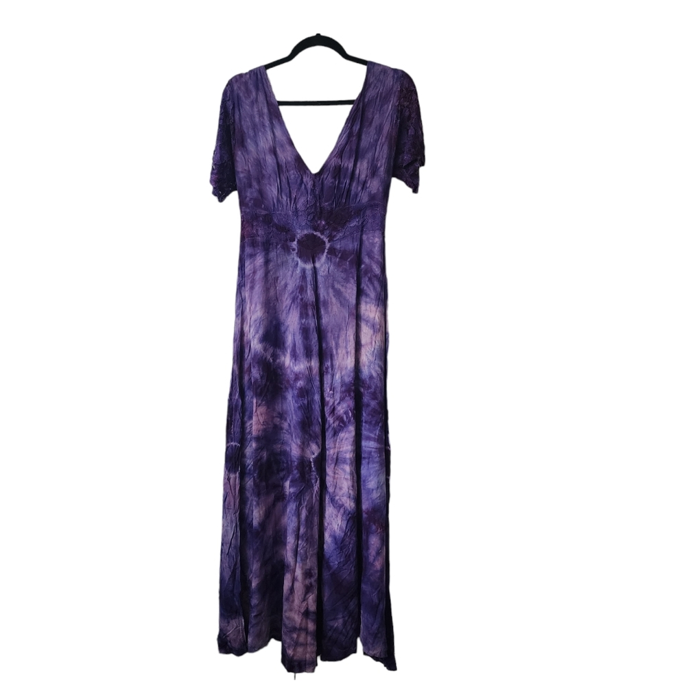Vintage Purple Tie-Dye Maxi Dress size Medium